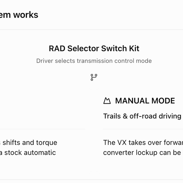 Automatic / Manual Transmission Control Switch Kit